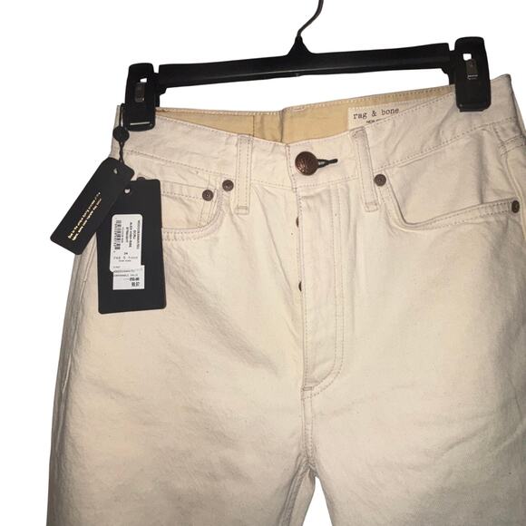 NEW Rag & Bone Jeans Women's 24 Cream High Rise Straight Leg Alex Jeans - Picture 3 of 8